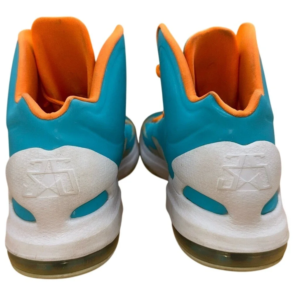 Nike‎ KD 5 Easter Turquoise Blue and Citrus Orange High-Sneakers, Men's 14, GUC